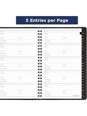 At-A-Glance Telefon Defteri Adres Defteri Büyük Baskı 500 Kayıt 8,38 x 5,38 Inç Siyah (80LP1105)