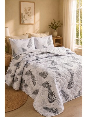 Shopyteks Çift Kişilik Yatak Örtüsü 200X220 Kapitoneli Pike Çiçek Desenli Yumuşak Yatak Örtüsü Seti
