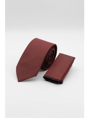 İmza Bordo Desenli 7 cm Kravat 1090260117