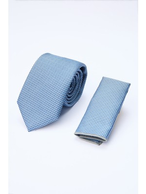 İmza Mavi-Lacivert Desenli 7 cm Kravat 1090260130