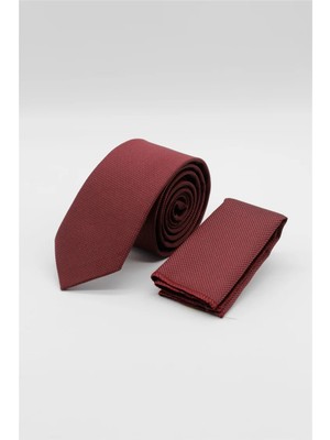 İmza Bordo Kuş Gözü Desen  7 cm  Kravat 1090260100