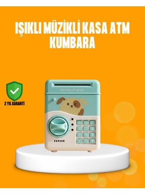 Techugo Su Yeşili Atm Kasa Görünümlü Elektronik Şifreli Çocuk Kumbarası