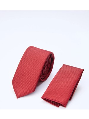 İmza Kırmızı Kuş Gözü Desen  7 cm  Kravat 1090260100