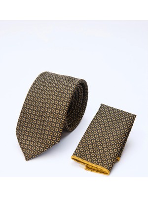 İmza Siyah-Gri Desenli 7 cm Kravat 1090260126