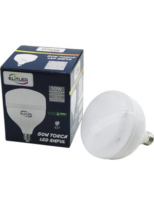 MiraLive Elitled El-02 12/50 50W Torch LED Bulb Ampul Beyaz - 6400K E27 5500 Lümen 20.000 Saat Ömür (4887)