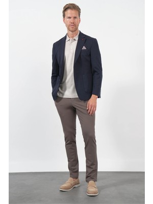 İmza Lacivert 6 Drop Slim Fit Pamuklu Ceket 1002260126