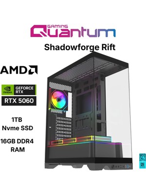 Quantum Gaming Shadowforge Rift Ryzen 7 5700X 16GB Ddr4 1tb Nvme RTX5060 8gb Masaüstü Oyuncu Bilgisayarı