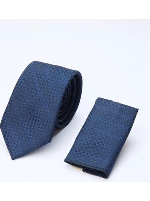 İmza Lacivert Desenli 7 cm Kravat 1090260124