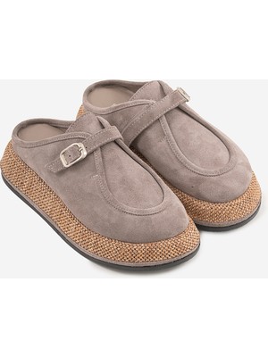 Shoemark Plandi Vizon Hakiki Deri Kadın Terlik