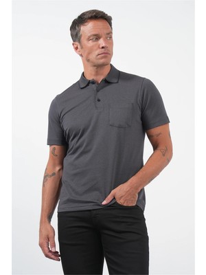 İmza Siyah Polo Yaka Kısa Kol Cepli Comfort Fit Pamuklu Tişört 1011260157