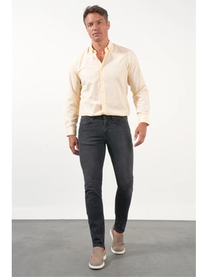 İmza Füme 5 Cep Slim Fit Casual Pamuklu Denim Pantolon 1023260170
