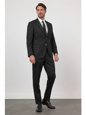 İmza Siyah Mono Yaka 6 Drop Comfort Fit Tam Astar Esnek Takım Elbise 1001260167
