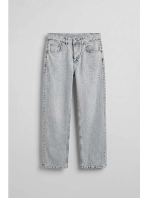 Abluka Online Erkek Baggy Yıkamalı Jean Pantolon Buz Mavi