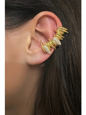 OkkoStore Bir Adet Sivri Model Çift Renk Kıkırdak Küpesi Earcuff
