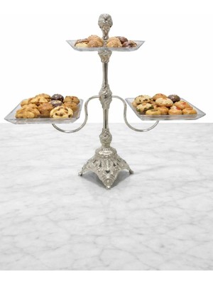 Raşha Collection Üçlü Cam Kurabiyelik