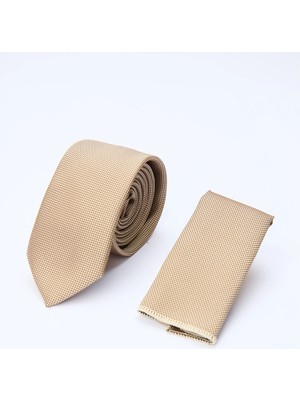 İmza Bej Kuş Gözü Desen  6 Cm  Kravat 1090260100