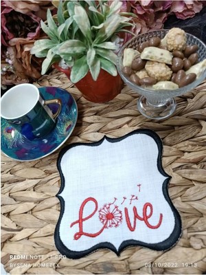 Lasetu Love Kokteyl ve Kahve Yanı Sunum Peçetesi 1 Adet Siyah Renkli