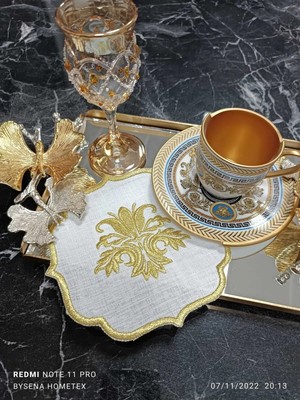 Lasetu Gold Simli Kokteyl ve Kahve Yanı Sunum Peçetesi 6 Adet