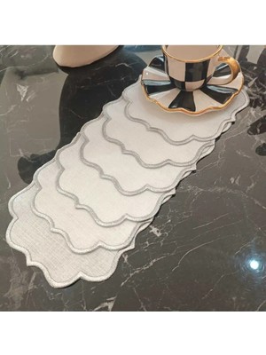 Lasetu Silver Çerçeveli Kokteyl Peçete Sunum Peçetesi 6 Adet