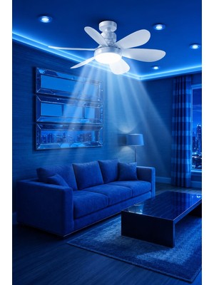 Airlux Nefes Trion 1154 Vantilatör LED Aydınlatmalı Uzaktan Kumandalı Beyaz ABS Malzeme