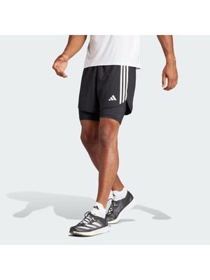 Adidas Performance IQ3808 Own the Run 3 Stripes 2in1 Short