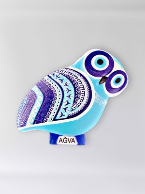 Mundy Kabartmalı Polyester Ağva Nazar Baykuş Magnet 5,5 x 9 cm – Hediyelik Buzdolabı Dekoru (KOD:1284)