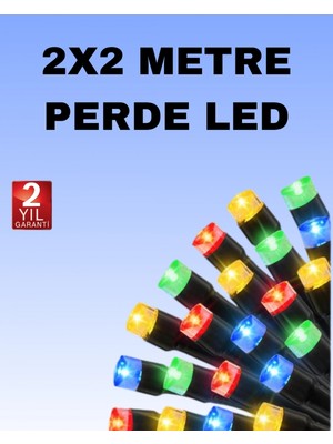 MiraLive Noel ve Parti Dekorasyonu Için 2x2 LED Perde Işık – 8 Fonksiyonlu