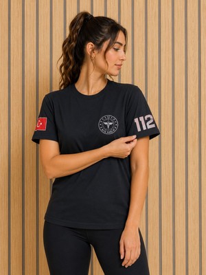 Teknik     112 Acil Sağlık Reflektör Baskılı Tişört Unisex Kısa Kol Bisiklet Yaka
