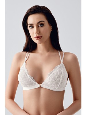 NEWBRA LINGERIE Kadın Kapsız Önden Açılan Bralet Sütyen - Ekru