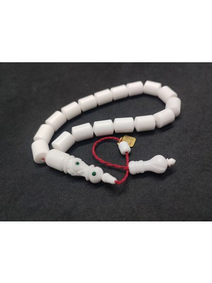 İskeçe Tesbih Iskeçeli Cemil Usta Eseri Kar Beyazı Maskot Corian Mermer Sertifikalı 10040