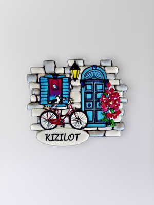 Mundy Kızılot Polyester Kabartmalı Magnet  7x6,5 cm Şehir Magneti Dekoratif Hediyelik Buzdolabı Süsü (KOD:1276)