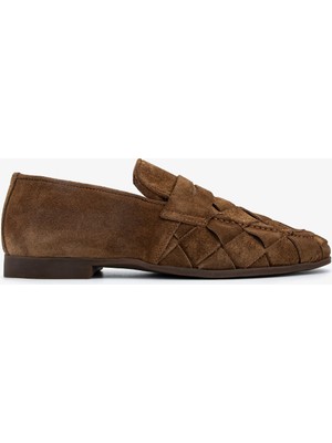 Valmenti Erkek Hakiki Deri Kahverengi Loafer Ayakkabı 1202 0124 Erk Ayk Y26 Sıgaro Suet