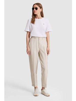 U.S. Polo Assn. Kadın Açık Haki Kanvas Pantolon 50321994-VR183