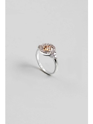 So CHIC Vintage 18 Ayar Rose ve Beyaz Altın Kaplama Gümüş Yüzük