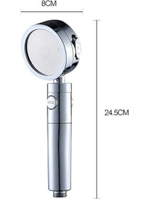 Techugo Sağlam Metal Hortum Bağlantılı 360° Hareketli Duş Başlığı