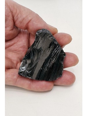 Pozitif Doğal Taş Siyah Obsidyen Doğal Kütle So-8