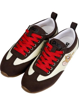 Dogo Kadın Vegan Deri Krem Sneakers - Warner Bros Looney Tunes Tom & Jerry Tasarım