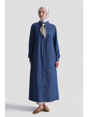 Armine Tensel Tunik Elbise Indigo