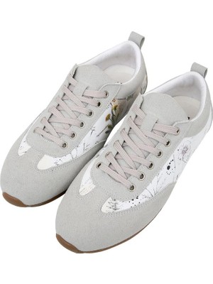 Dogo Kadın Vegan Deri Beyaz Sneakers - Botanical Notes Tasarım