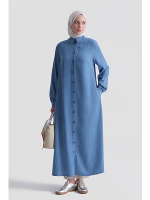 Armine Tensel Tunik Elbise Mavi