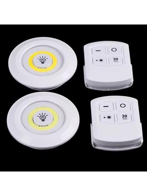 Techugo LED Lamba 3'lü Uzaktan Kumandalı Yapışkanlı Beyaz Işık