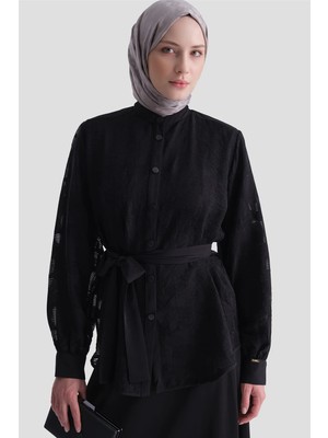 Armine Jakarlı Tunik Takım Siyah