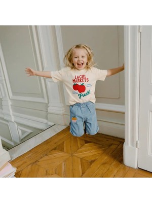 Poala Kids Elmalı Jean Pantolon Kız Çocuk
