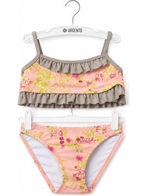 Ay Kids Çiçek Rüyası Fırfır Detaylı Bikini 1003-S