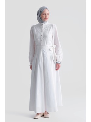 Armine Brode Bluzlu Takım Ekru
