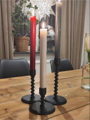 Lunera Accessories Kıvrımlı 3’lü Şamdan – 3D Baskı