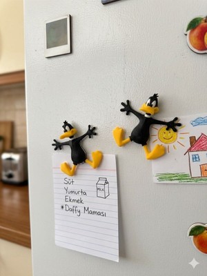 Msv Studio 3D Daffy Duck Eğlenceli Buzdolabı Magneti 2’li Set Dekoratif Tema Tasarım