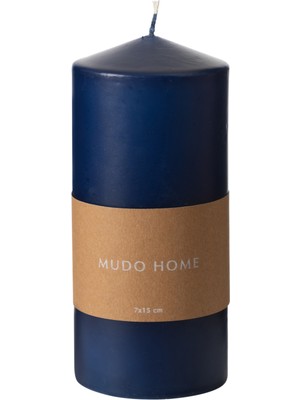 Mudo Home SÜTUN MUM LACİVERT 7X15 CM