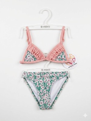 Ay Kids Sweet Blossom Desenli Kız Çocuk Bikini Takımı 1003