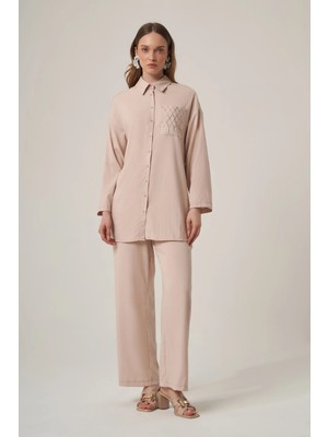 Ftz Women Kadın Kapella Taşlı Takım  Beige 31417